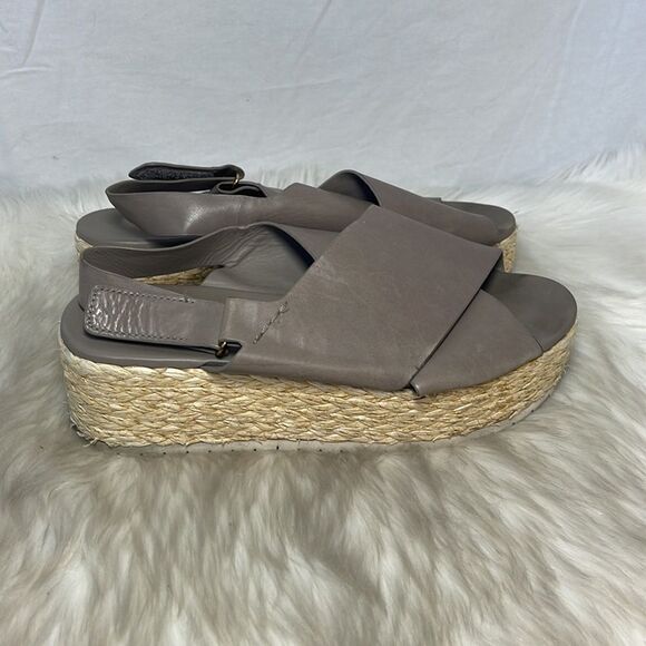 Vince Jesson Taupe Gray Platform Espadrille Sandals Sz 8 - Picture 5 of 7